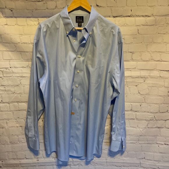 JOS. A. BANKS Blue Dress Shirt Travelers Collection Men’s size 17 1/2 36 - Picture 1 of 8